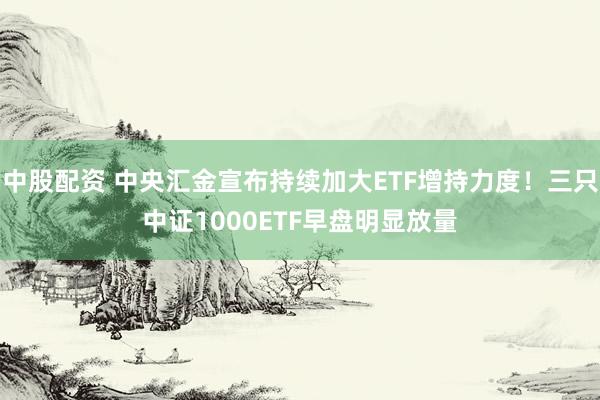 中股配资 中央汇金宣布持续加大ETF增持力度！三只中证1000ETF早盘明显放量