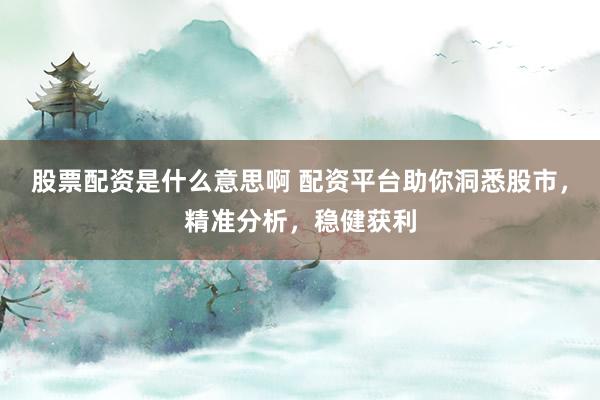 股票配资是什么意思啊 配资平台助你洞悉股市，精准分析，稳健获利