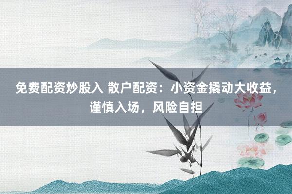 免费配资炒股入 散户配资：小资金撬动大收益，谨慎入场，风险自担