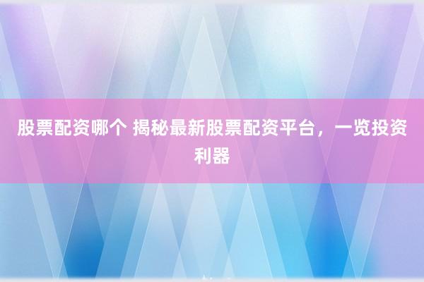 股票配资哪个 揭秘最新股票配资平台，一览投资利器